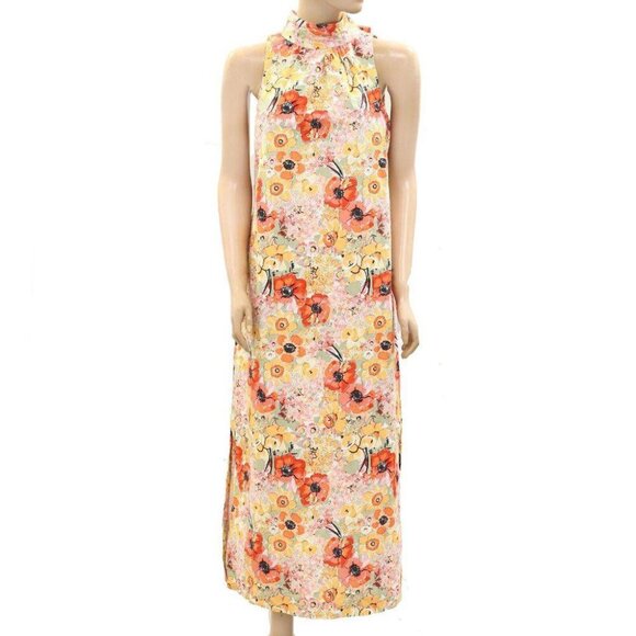 Frances Valentine Dresses & Skirts - Frances Valentine Slim Maxi Dress Bright Poppy Sleeveless Cotton XS NEW 273774